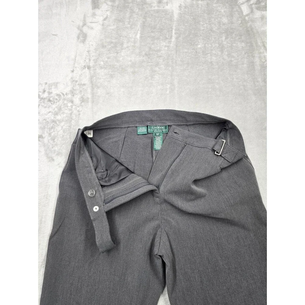 Lauren Ralph Lauren Dress Pants Womens 12P Gray Twill Stretch Work Office